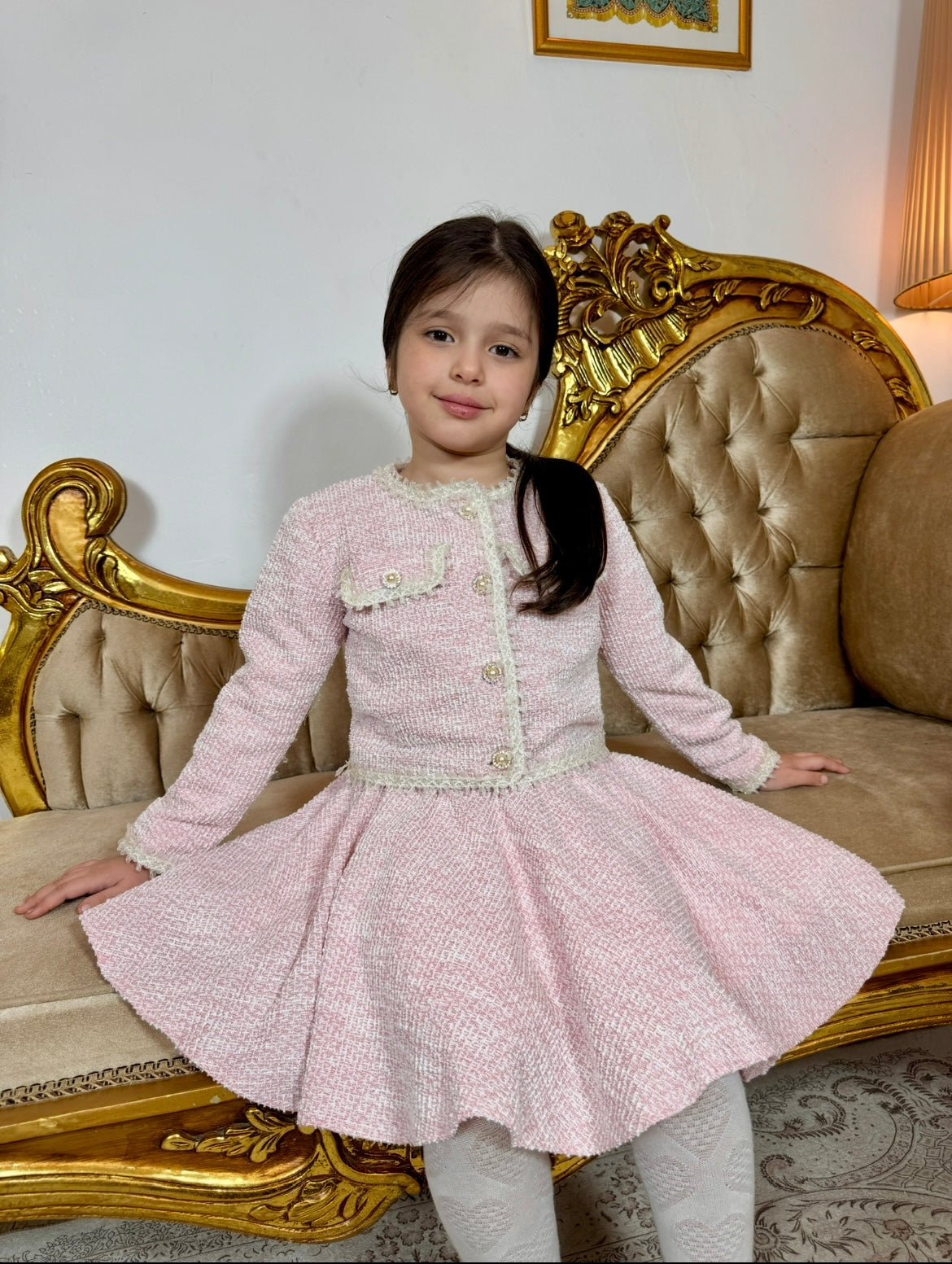 Ensemble Veste et Jupe Corolle en Tweed