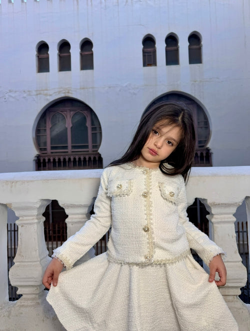 Ensemble de Fête en Tweed à Franges